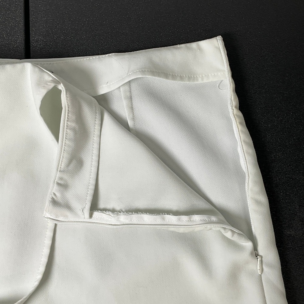 Zara Skort Women L White Wrap Front Minimalist Preppy Classic Clean Girl Preppy - Picture 4 of 9